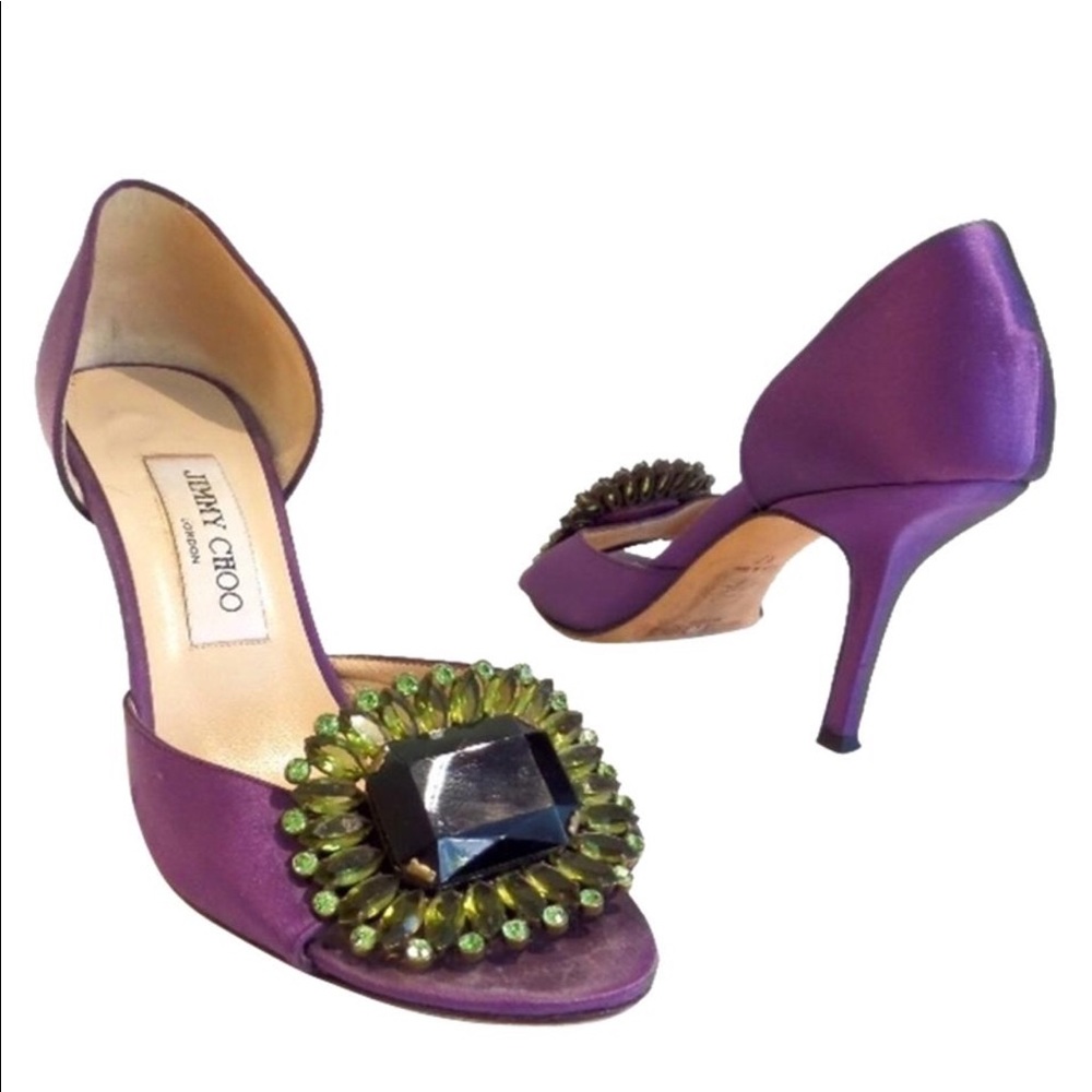 Jimmy Choo Swarovski Jeweled Stilettos 37